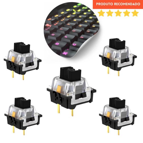 Imagem de Kit 20 Switch preto black Redragon Outemu Para Teclado Mecânico Com Nf