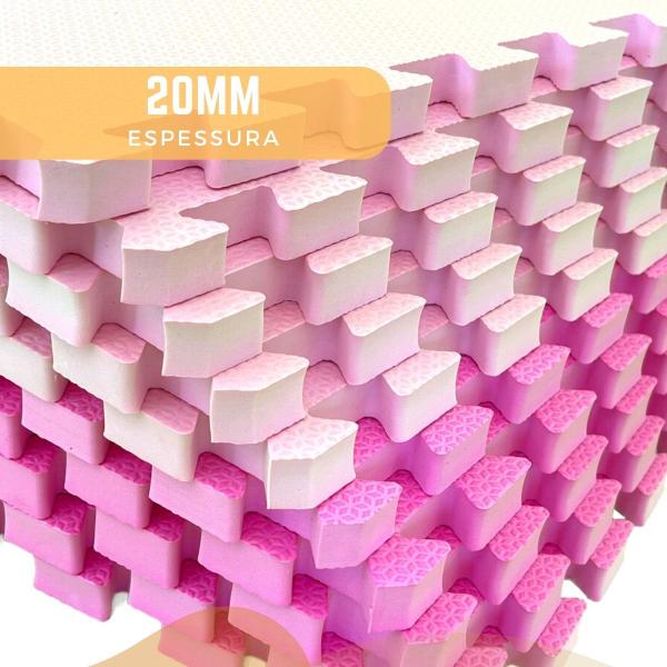 Imagem de Kit 20 Tapetes Eva Bebe Infantil 50x50x2cm (20mm) - Rosa e Pink