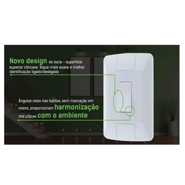 Imagem de Kit 20 Tomada Simples 10a Aria Placa 4x2 Branco Tramontina