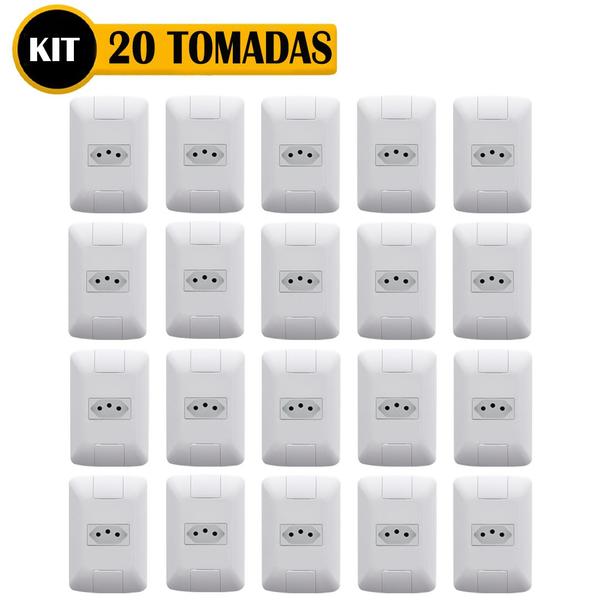 Imagem de Kit 20 Tomadas Simples Tramontina 10a Aria Monte Seu Kit