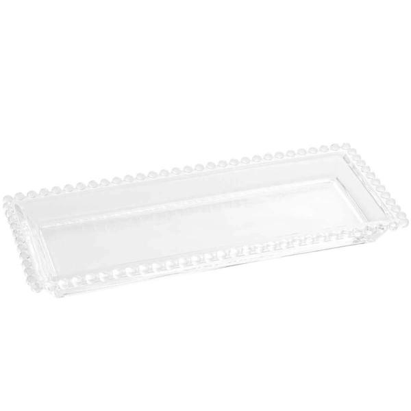 Imagem de Kit 20 Travessas Retangulares Bandejas Cristal Pearl Wolff 30x13cm Servir Frutas Doces