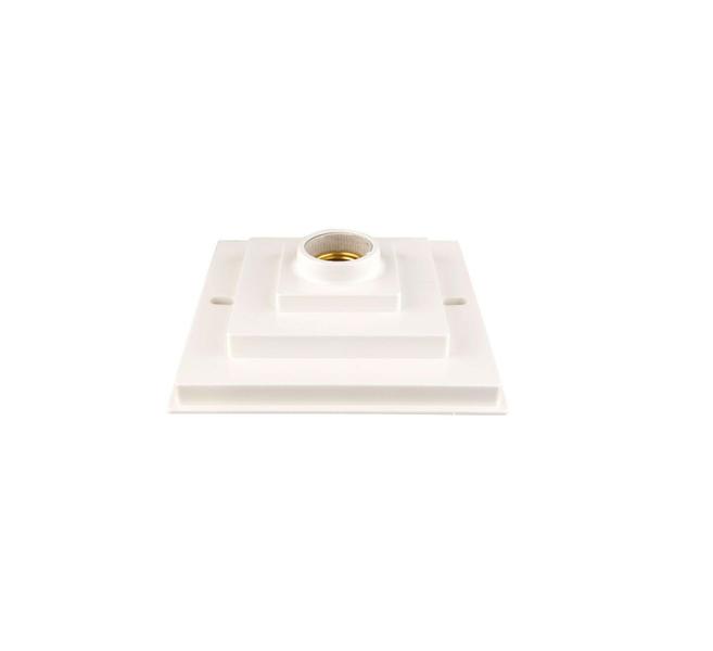 Imagem de Kit 20 un. Plafonier Plafon Quadrado Sobrepor Luminária Branco Bocal Soquete Porcelana E27 Branco Elite PVC Resistente