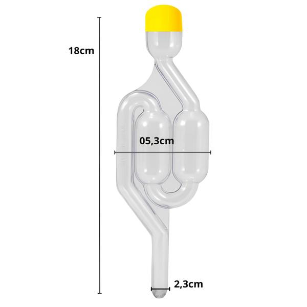 Imagem de Kit 20 unidades Airlock Válvula Tipo S Air Lock Para Fermentação Cerveja Kombucha Vinho Conserva