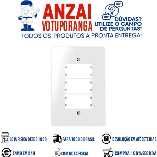 Imagem de Kit 20 unidades - mg renova placa 4x2 3 postos horiz branca