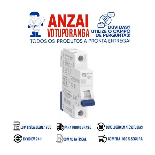 Imagem de Kit 20 unidades - weg disjuntor unipolar din 32a (mdw-c 32a 1 polo)