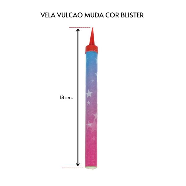 Imagem de Kit 20 Velas Vulcão Com Chama Colorida