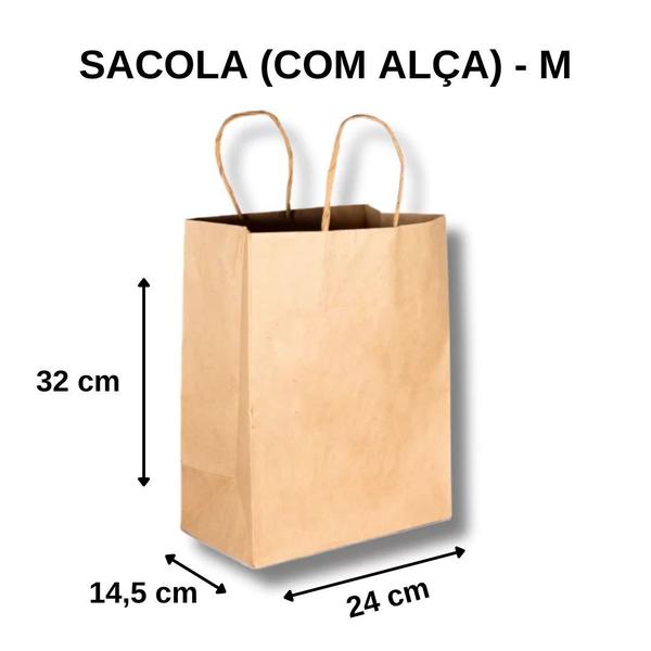 Imagem de Kit 200 Bolsas Kraft Lisa Tamanhos Pp/p/m/g 50 Cada