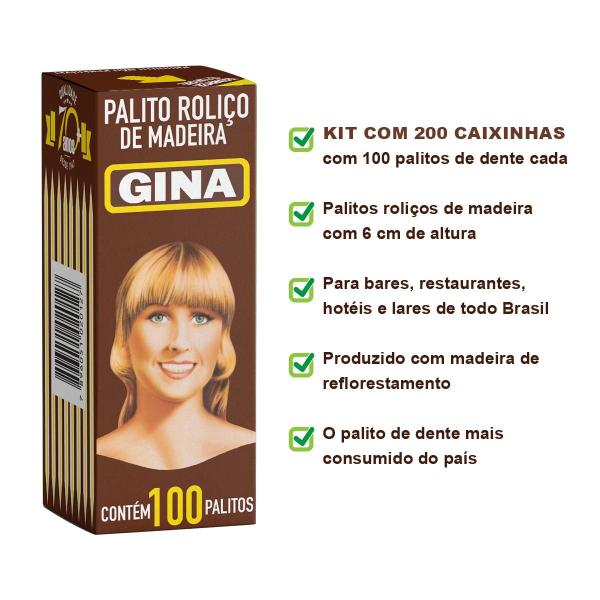 Imagem de Kit 200 Caixinhas Palito de dente de madeira Gina de 100 un