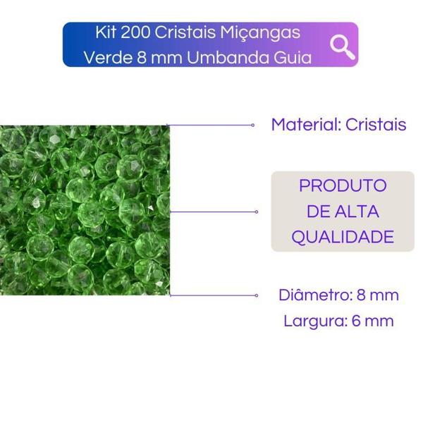 Imagem de Kit 200 Cristais Miçangas 8Mm Umbanda Guia - Escolha A Cor