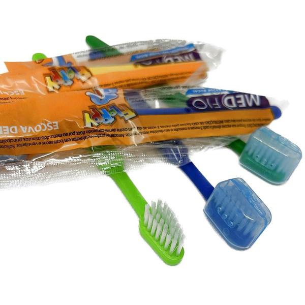 Imagem de Kit 200 Escovas De Dente Infantil Protetor De Cerdas Macias