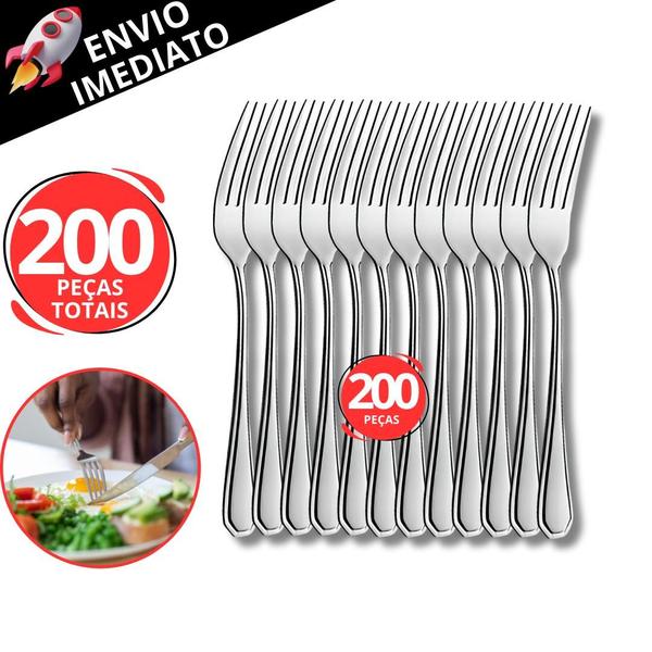 Imagem de Kit 200 Facas Inox Com Serra Cozinha Restaurante Corte Premium Fácil de Limpar ENVIO IMEDIATO