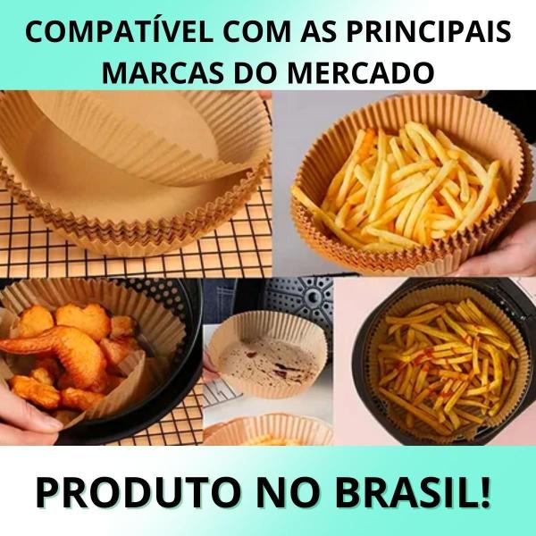 Imagem de Kit 200 Forro Papel Airfryer Descartável Forma Antiaderente