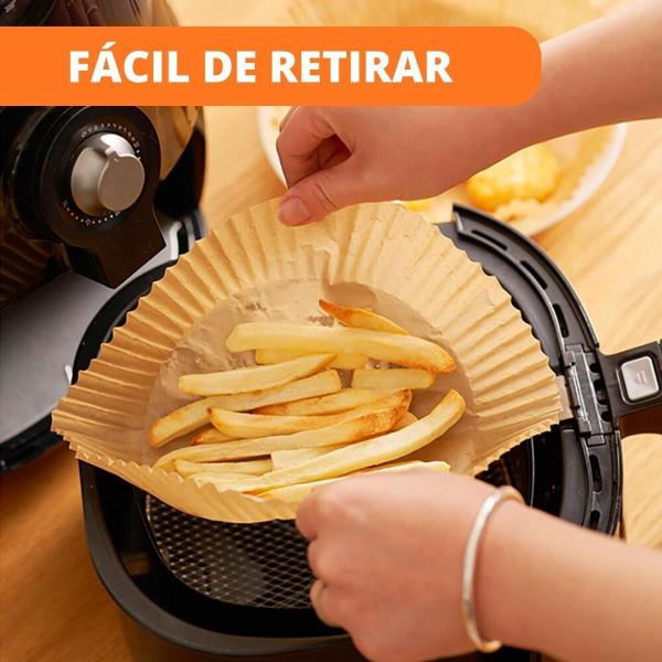 Imagem de Kit 200 Forro Papel Airfryer Descartável Forma Antiaderente