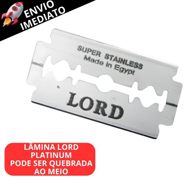 Imagem de Kit 200 Lâminas Para Barbear Profissional Inox Resistente Gilette Barbeiros Lord Platinum