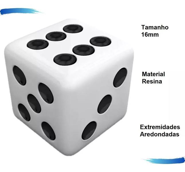 Imagem de Kit 2000 Dados Brancos 6 Faces Lados Para Jogos Rpg 16mm Conjunto Branco Cubo Tabuleiro Banco