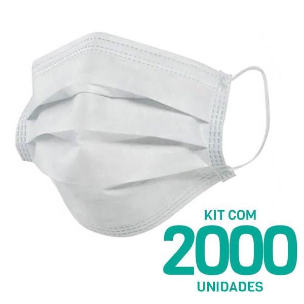 Imagem de Kit 2000 Máscaras Descartáveis Adulto Tripla Camada Cor Branco