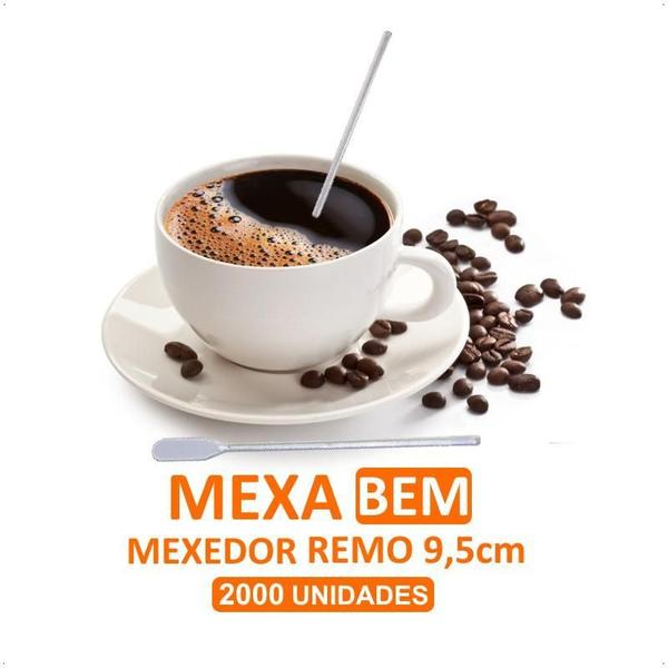 Imagem de Kit 2000 Mexedor 9,5Cm Mexa Bem Café Drink Decoração Bolo