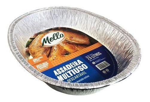 Kit 20u Assadeira Forma Alumínio Descartável 7,5l Oval Natal - Mello Imagem de Kit 20u Assadeira Forma Alumínio Descartável 7,5l Oval Natal