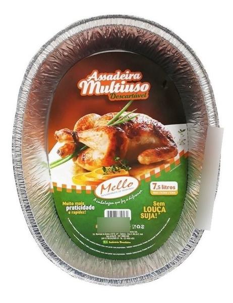 Kit 20u Assadeira Forma Alumínio Descartável 7,5l Oval Natal - Mello Imagem de Kit 20u Assadeira Forma Alumínio Descartável 7,5l Oval Natal