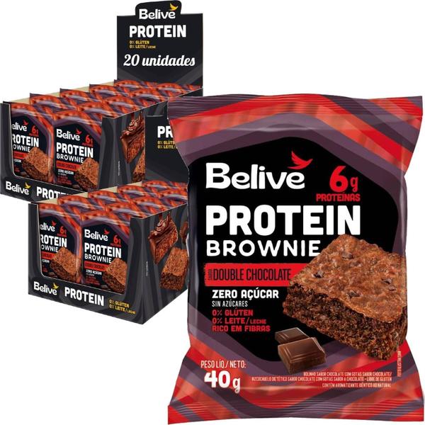 Imagem de Kit 20Und Protein Brownie Double Chocolate Zero Belive 40G