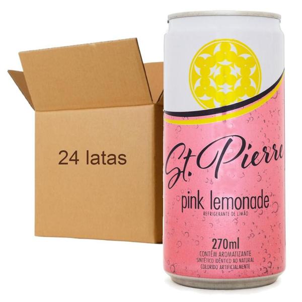 Imagem de Kit 24 Agua Tônica St Pierre Pink Lemonade Lata 270Ml