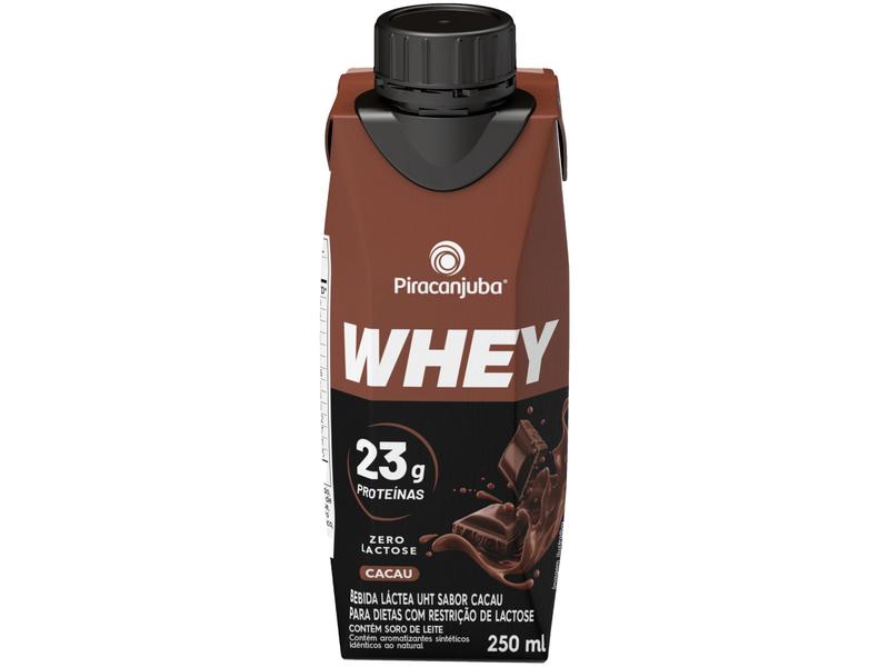 Kit 24 Bebida Láctea Piracanjuba Whey Cacau - Zero Lactose 250ml Imagem de Kit 24 Bebida Láctea Piracanjuba Whey Cacau