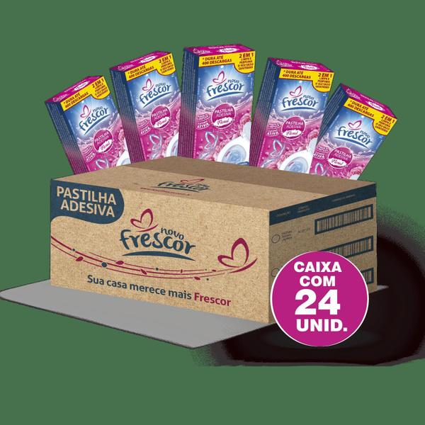 Imagem de Kit 24 Caixas Pastilha Adesiva Floral Rosa Detergente Vaso