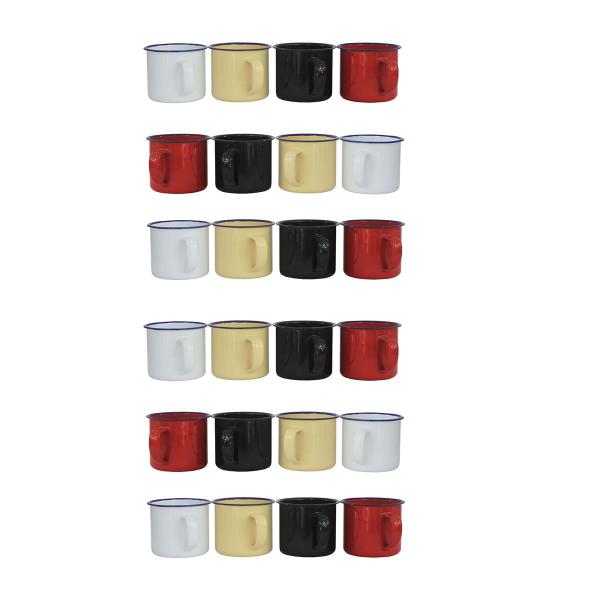 Kit 24 caneca esmaltada 90 ml xícara café chá coloridas - Rio Tijucas Imagem de Kit 24 caneca esmaltada 90 ml xícara café chá coloridas