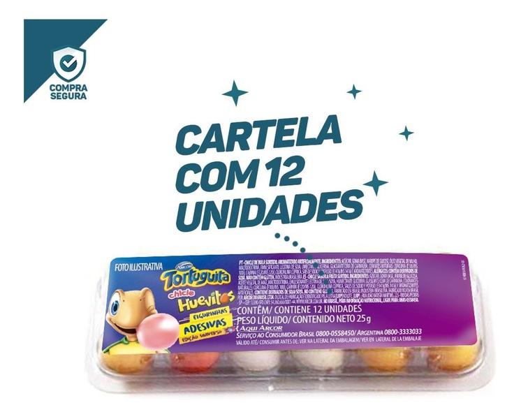 Imagem de Kit 24 Chiclete Huevitos Bichos C/ Figurinhas Colecionáveis Diversão Guloseimas