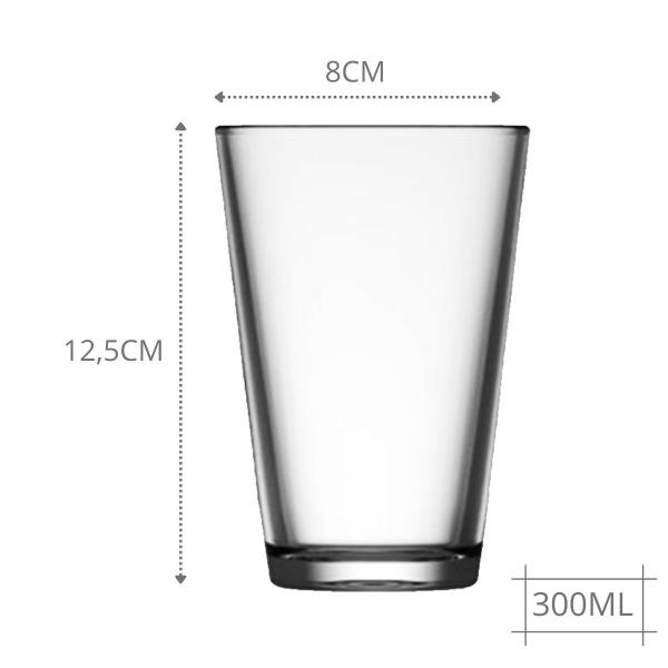 Imagem de Kit 24 Copos 350ml Vidro Cairo Água Transparente Suco Drink