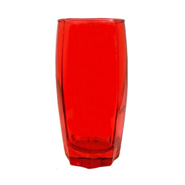 Imagem de Kit 24 Copos Florida Chique Vidro Vermelho Mesa Posta 370ml