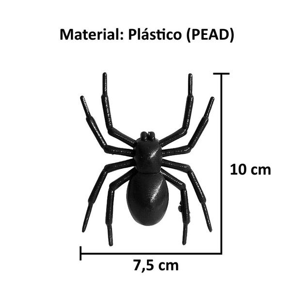 Imagem de Kit 24 Enfeites para Festa de Halloween Aranhas de Plástico