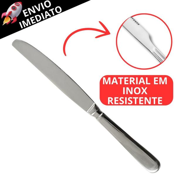 Imagem de Kit 24 Facas Inox Com Serra Cozinha Restaurante Corte Premium Fácil de Limpar ENVIO IMEDIATO