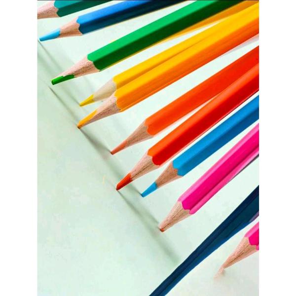 Imagem de Kit 24 lápis de cor modelo sextavado eco para diversão