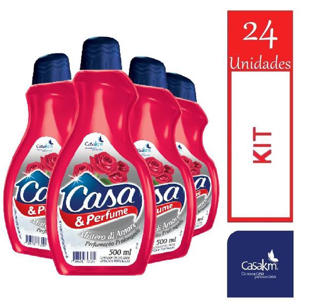 Kit 24 Limpador Perfumado Casa&perfume Mistero Di Amor 500ml Imagem de Kit 24 Limpador Perfumado Casa&perfume Mistero Di Amor 500ml