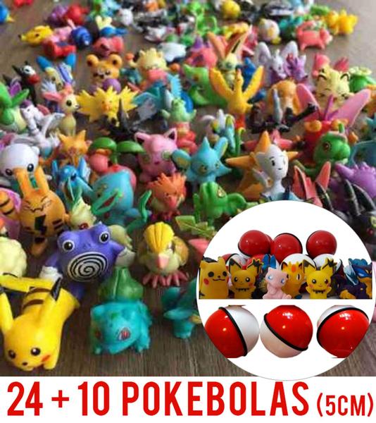 Imagem de Kit 24 Miniaturas Pokemon 3cm + 10 Pokebolas 5cm com 10 Pokemons 5cm