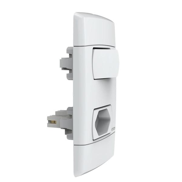 Imagem de Kit 24 Peças Branco 4x2 Casa Completa Interruptor Simples Tomada 10a Tomada Dupla 10a Duplo Simples