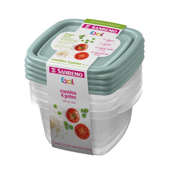 Imagem de Kit 24 Potes Para Alimentos Quadrado 360 ML Transparente