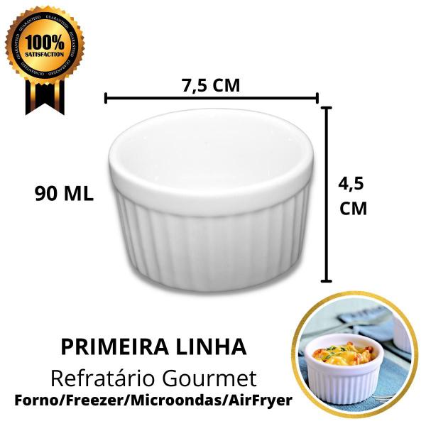 Imagem de Kit 24 Ramekin Canelado Porcelana Pequeno 90 ml Canelado Buffet Restaurante