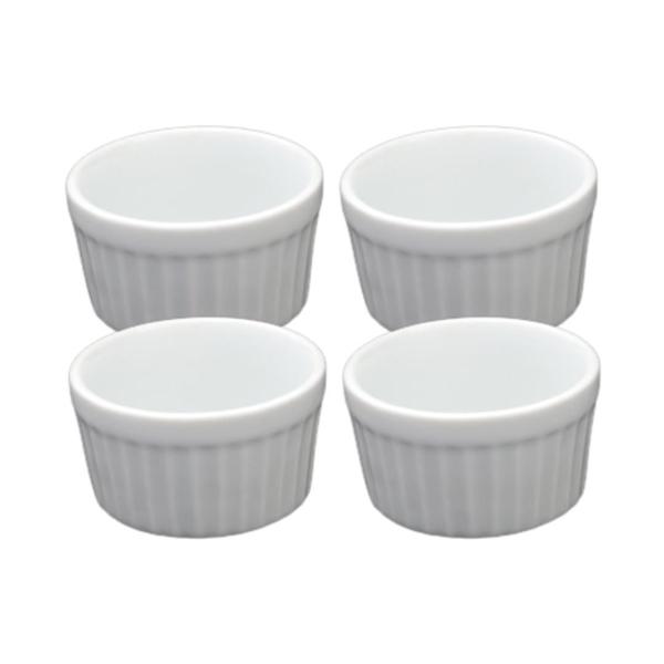 Imagem de Kit 24 Ramekin Mini Ramequim 40 ml Porcelana Canelado Buffet Self Service