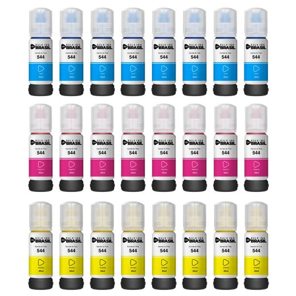 KIT 24 Refil de Tinta Para Epson T544 Ciano, Magenta, Amarelo L5590 - Bulk Ink do Brasil Imagem de KIT 24 Refil de Tinta Para Epson T544 Ciano, Magenta, Amarelo L5590