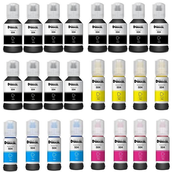 Kit 24 refil de tintas T504 Compatível para Epson Ecotank L6270 - Bulk Ink Do Brasil Imagem de Kit 24 refil de tintas T504 Compatível para Epson Ecotank L6270