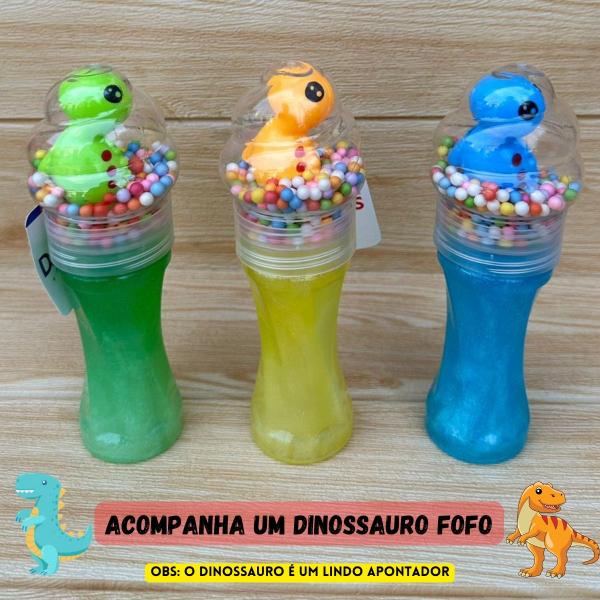 Imagem de kit 24 slime colorido infantil sereia dinossauro glitter modelar presente para criança escolha o seu