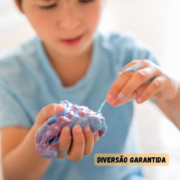 Imagem de kit 24 slime colorido infantil sereia dinossauro glitter modelar presente para criança escolha o seu