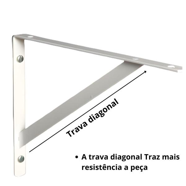 Imagem de Kit 24 Suportes Mão Francesa para Prateleiras 30cm + Kit Instalação