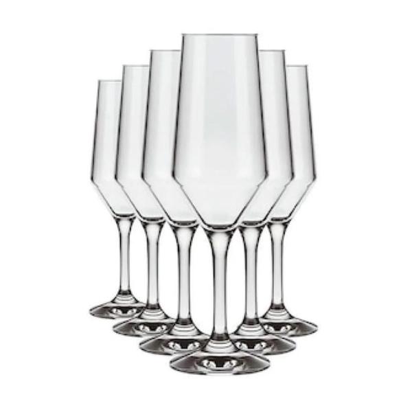 Imagem de Kit 24 Taça Champagne Cristal Buffet Vidro Liso 186 Ml Nadir