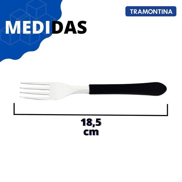 Imagem de Kit 24 Talheres de Mesa Leme Tramontina Cozinha Faca e Garfo em Aço Inox