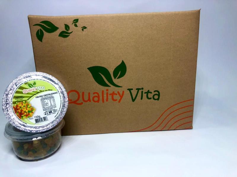 Kit 24 Un De Potes De Frutas Cristalizadas - Quality Vita Imagem de Kit 24 Un De Potes De Frutas Cristalizadas
