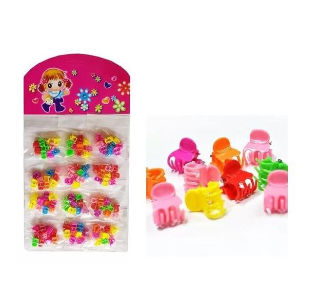 Imagem de Kit 240un Mini Piranha Infantil Colorida plástico resistente