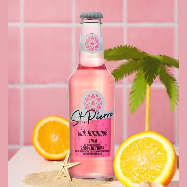 Imagem de Kit 24Und Refrigerante Pink Lemonade St Pierre L Neck 275Ml